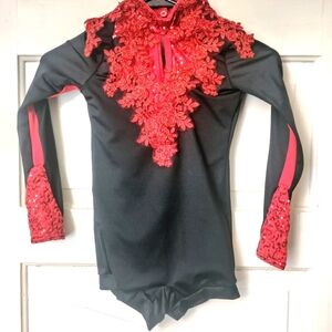 Weissman girls black and red, dance costume, size IC (7-8).